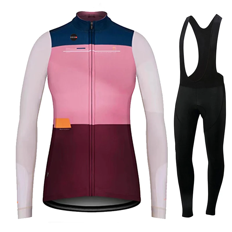 Long Sleeve Cycling Jersey Set for Women, Anti-UV Breathable Clothing, Mountain and Road Bike, Summer