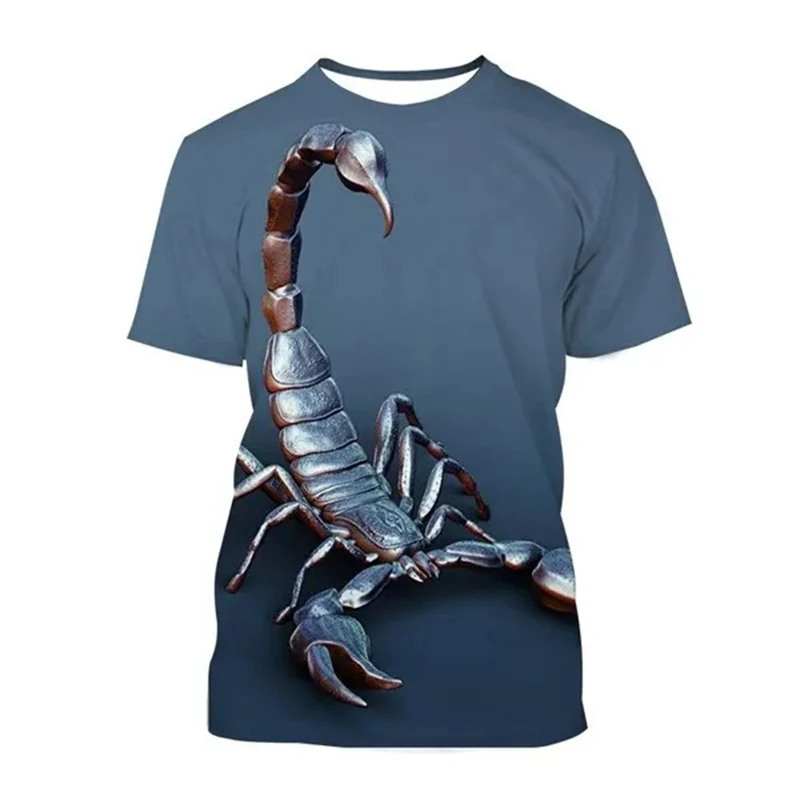 New Summer Scorpion Design 3d Print T-Shirt Men Women Animal O-Neck Short Sleeve Oversized Harajuku Tees Tops Kid Man Clothing