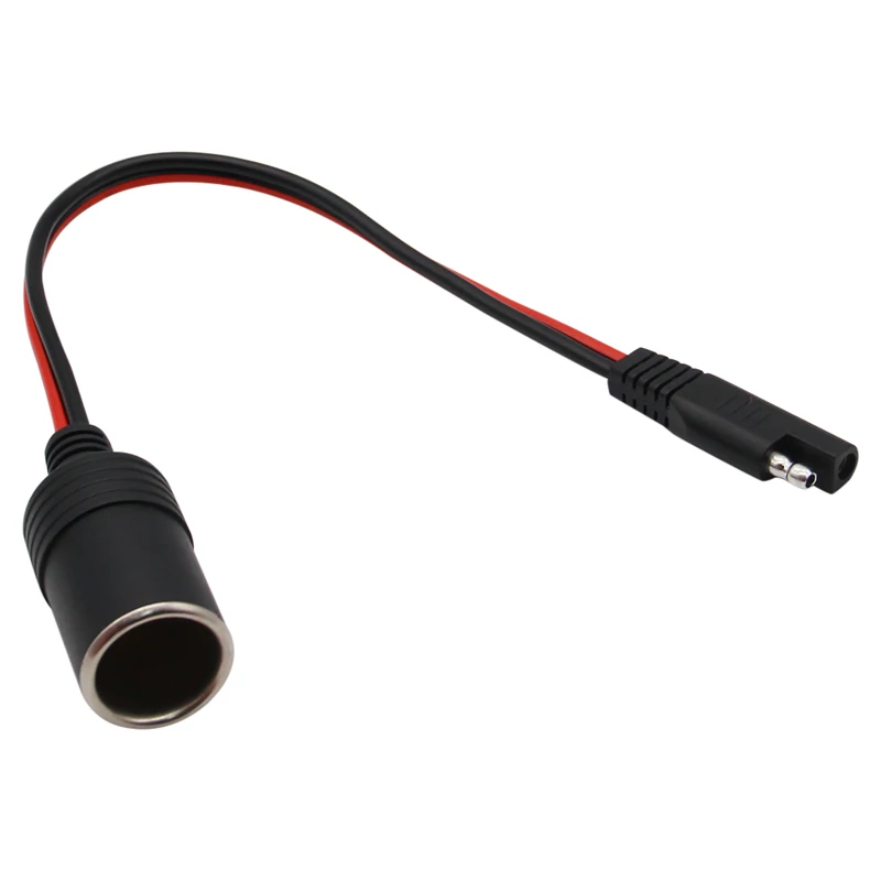 14AWG 30CM Extension Cable 12V 24V Female Cigarette Lighter Socket to Sae with Sae 2 Pin Quick Release Disconnect Connector Plug