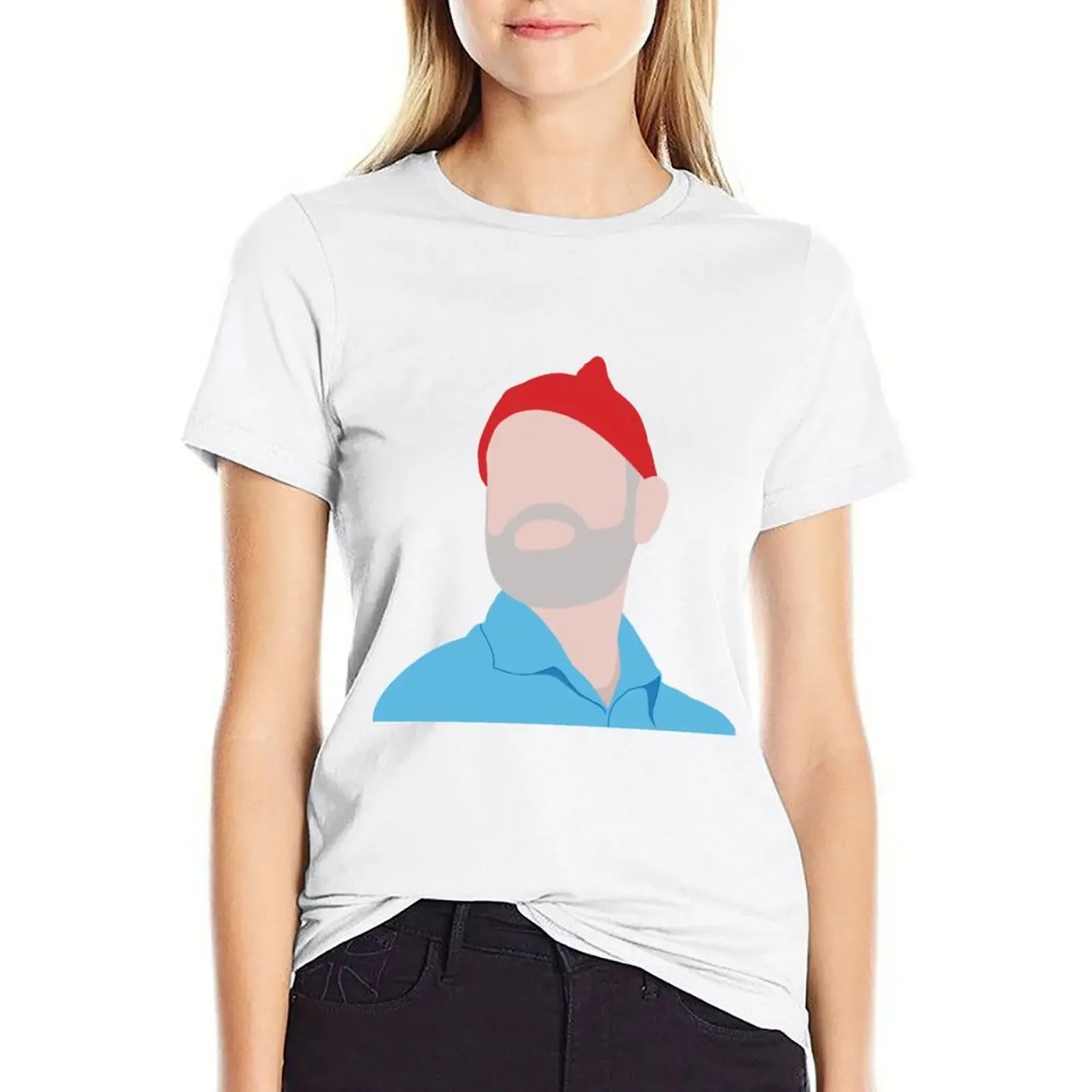 

Life Aquatic with Steve Zissou Bill Murray Illustration T-shirt Blouse hippie clothes t-shirts for Women cotton