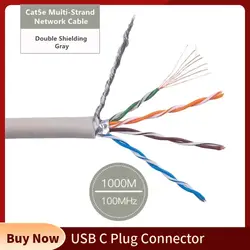 Ethernet Cable Cat5e Cabo Tester RJ45 Networking SFTP Cat 5e Internet Lan Patch Cord 26AWG Double Shielded Installation Wire