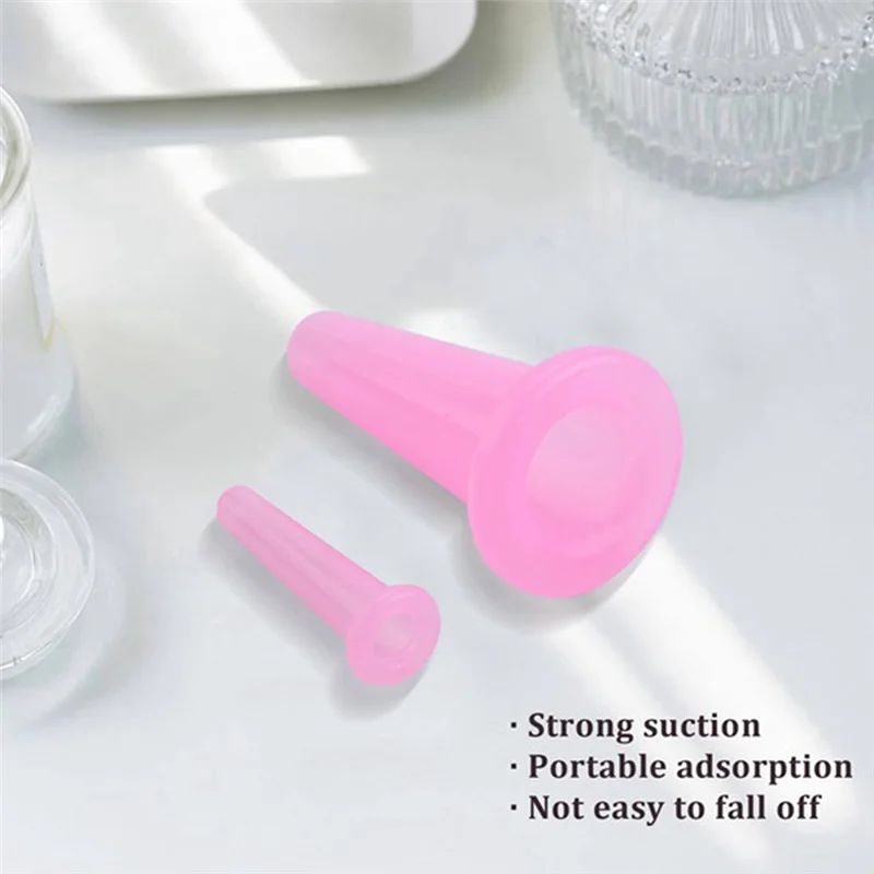 B02C-2 Set (8) Coppettazione per il viso in silicone naturale con coppettazione per il viso Aspirazione con olio per spinta per il viso