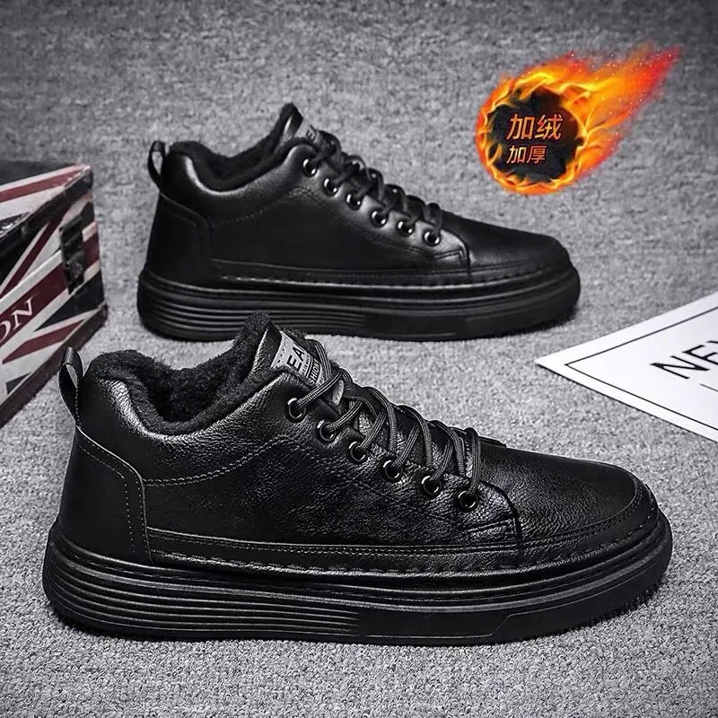 short plush winter sneakers designer shoes for man PU leather casual shoes luxury sneakers shoes man mocassins zapatillas hombre