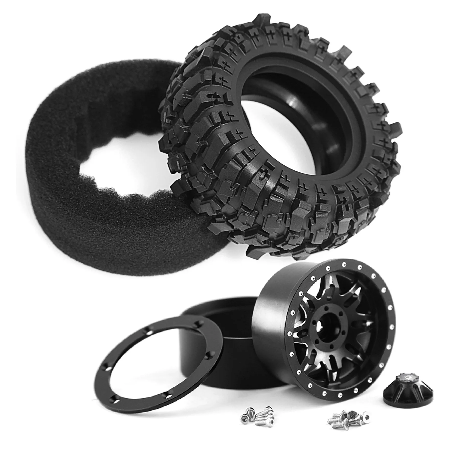 4 szt. opon 85 mm z metalowymi felgami do samochodów RC Crawler 1/10 TRX4 TRX6 SCX10 SCX10 II 90046 SCX10 III AXI03007 Gen7/8 D90 VS4-10