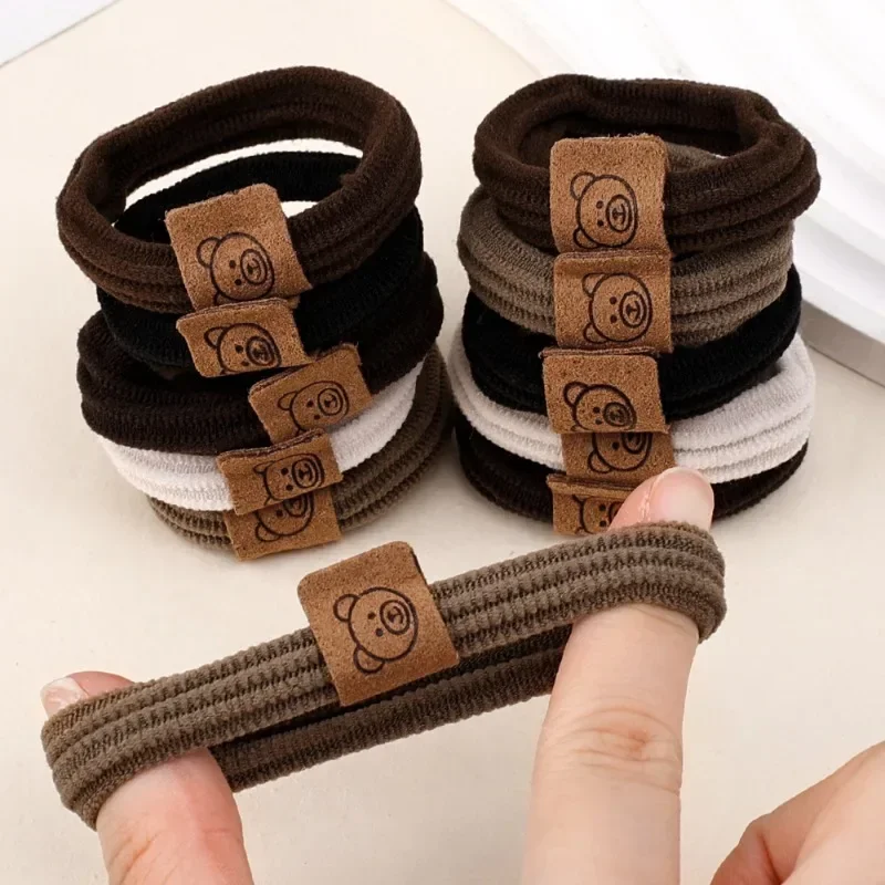 High Elasticity Seamless Hairbands Little Bear Head Rope Women Rubber Band Hair Tie  Sturdy Hair Rope Ties Accessories