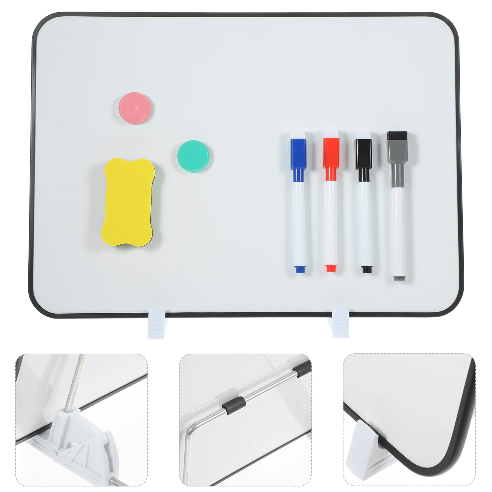 Double Sided Writing Board Whiteboard Dry Erase for Desk Desktop Metal Child Small Double-sided Office