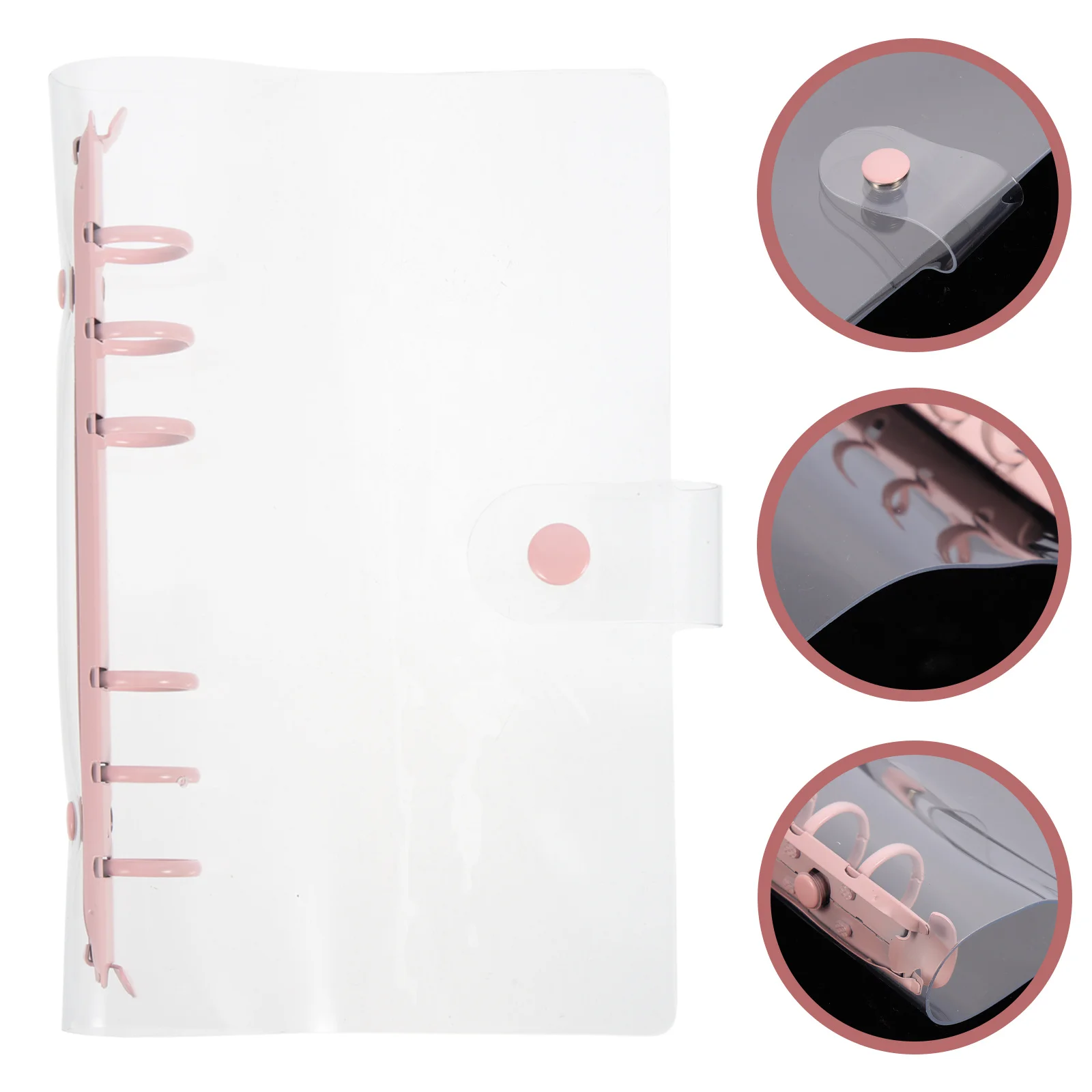 Raccoglitore A6 Cover trasparente con bottone a pressione, guscio per notebook ricaricabile, ideale per documenti, organizer per file