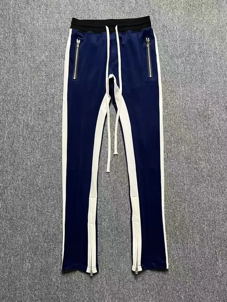 Jeans de Moda Casual con Bloques de Color y Dobladillo, Estilo Urbano, Mezcla de Aodón Antimicrobiano, Moda Juvenil