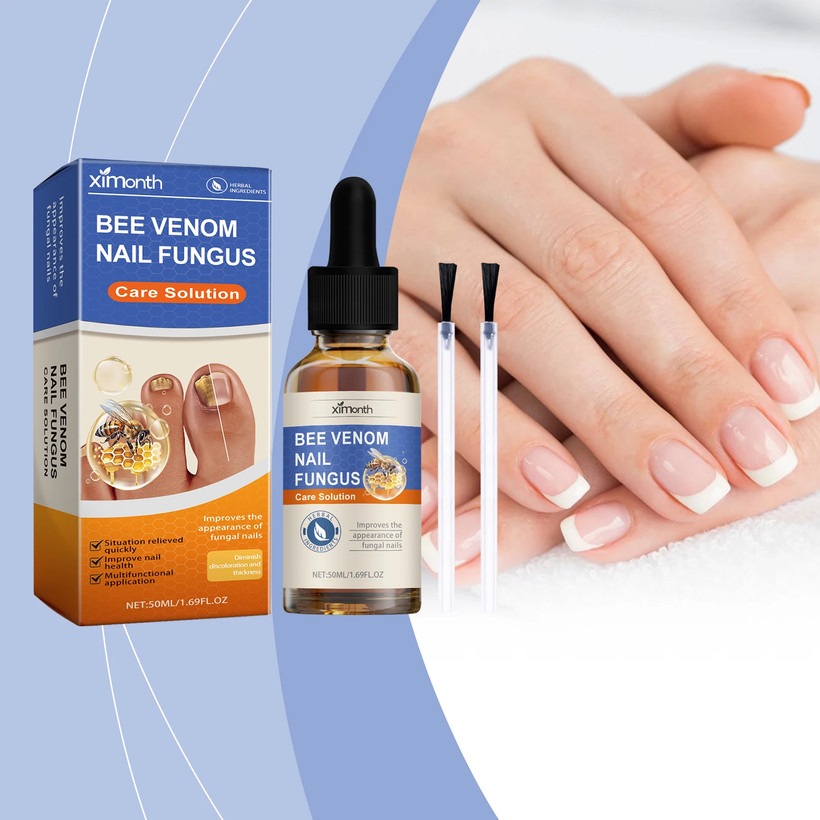 Nail Fungus Repair Liquid Gentle Nail Care Solution Toenail Hydrating Serum Nourishing Cuticle Oil Hydrating Hand Foot Care 50ml