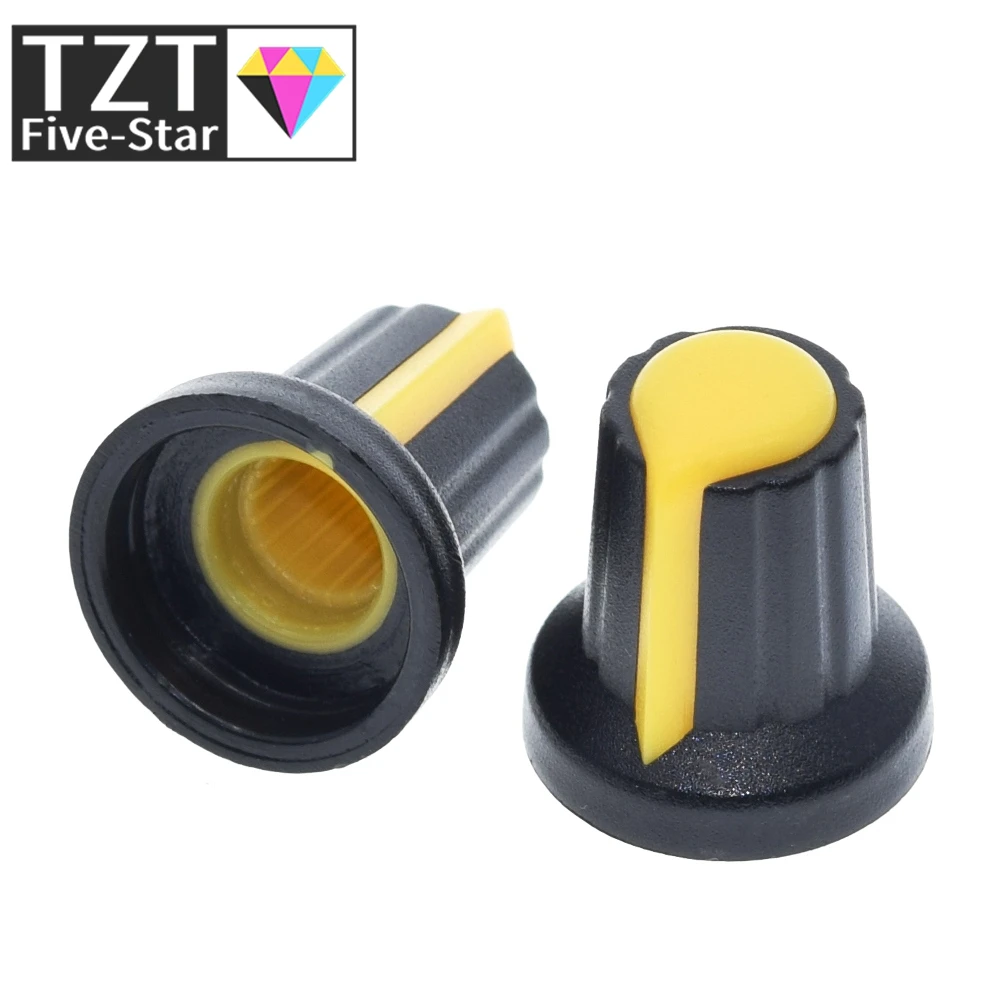25 Stück/Lot WH148 Potentiometer-Knopfkappe (Kupferkern) 15X17mm 6mm Schaftloch AG2 Gelb Orange Blau Weiß Rot 5 Werte*5 Stück=25 Stück – Detail 5