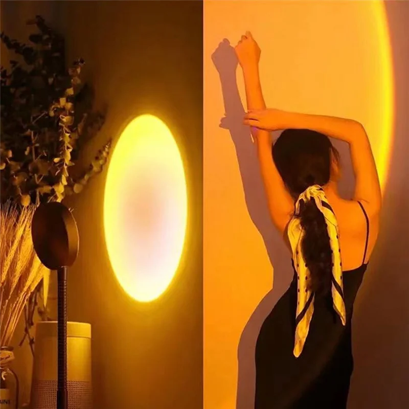 AAAC-Sunset كشاف ضوئي ديكور المنزل ضوء الليل المحمولة المزاج ضوء غرفة نوم غرفة المعيشة جدار التصوير أضواء النيون