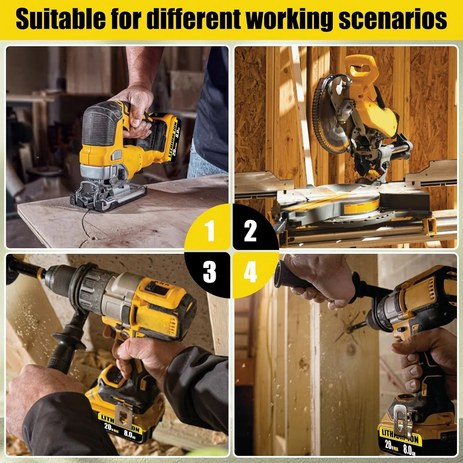 For Dewalt 20V 8.4Ah Battery Pin DCB205 Hand Drill Electric Tool 18650 Lithium Battery Power Battery DCB206-2 DCB205-2 DCB205