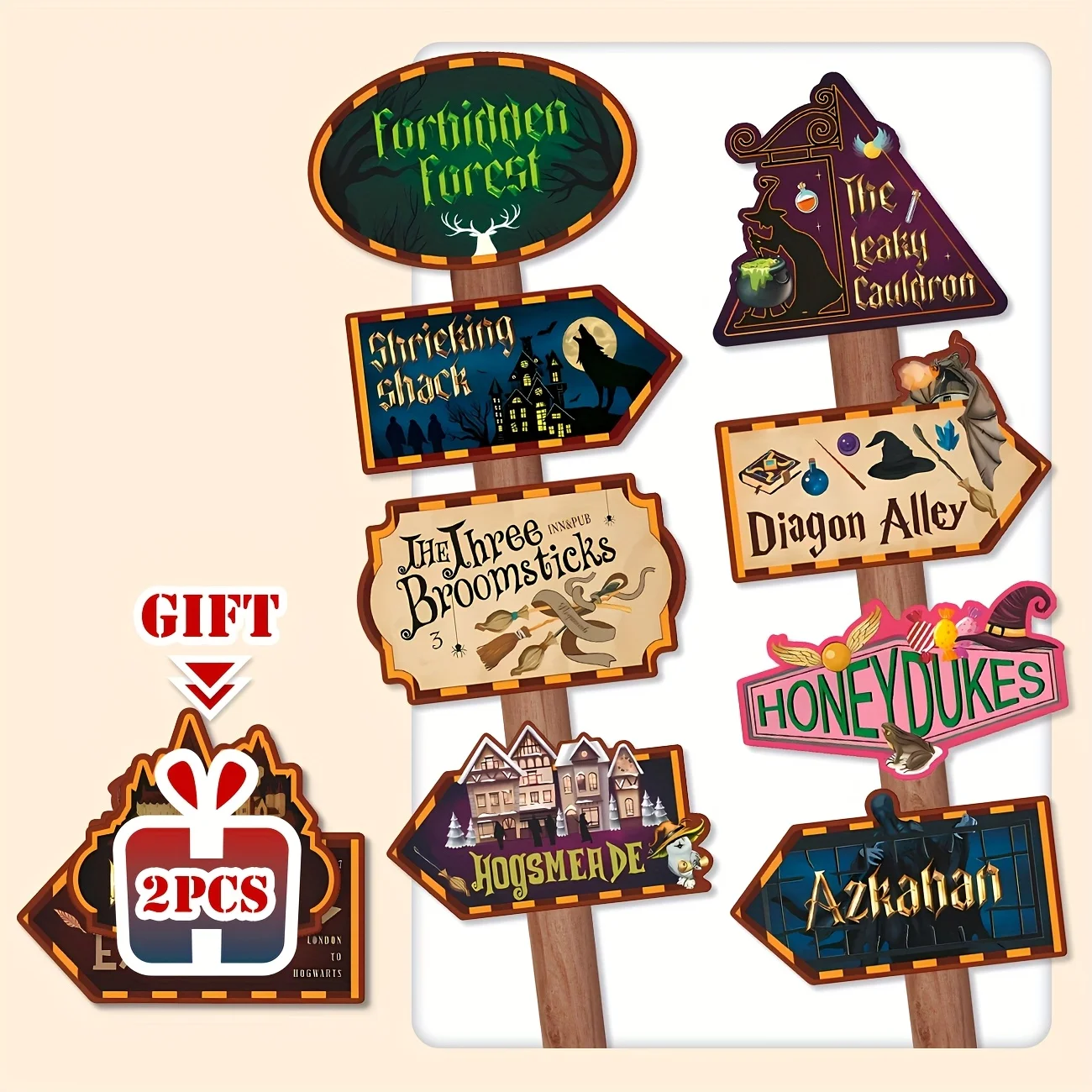20 Pieces Wizard Party Directional Signs, Wizard Party Signs Harry Party Supplies Welcome Wizard Signs for Birthday Showman Them