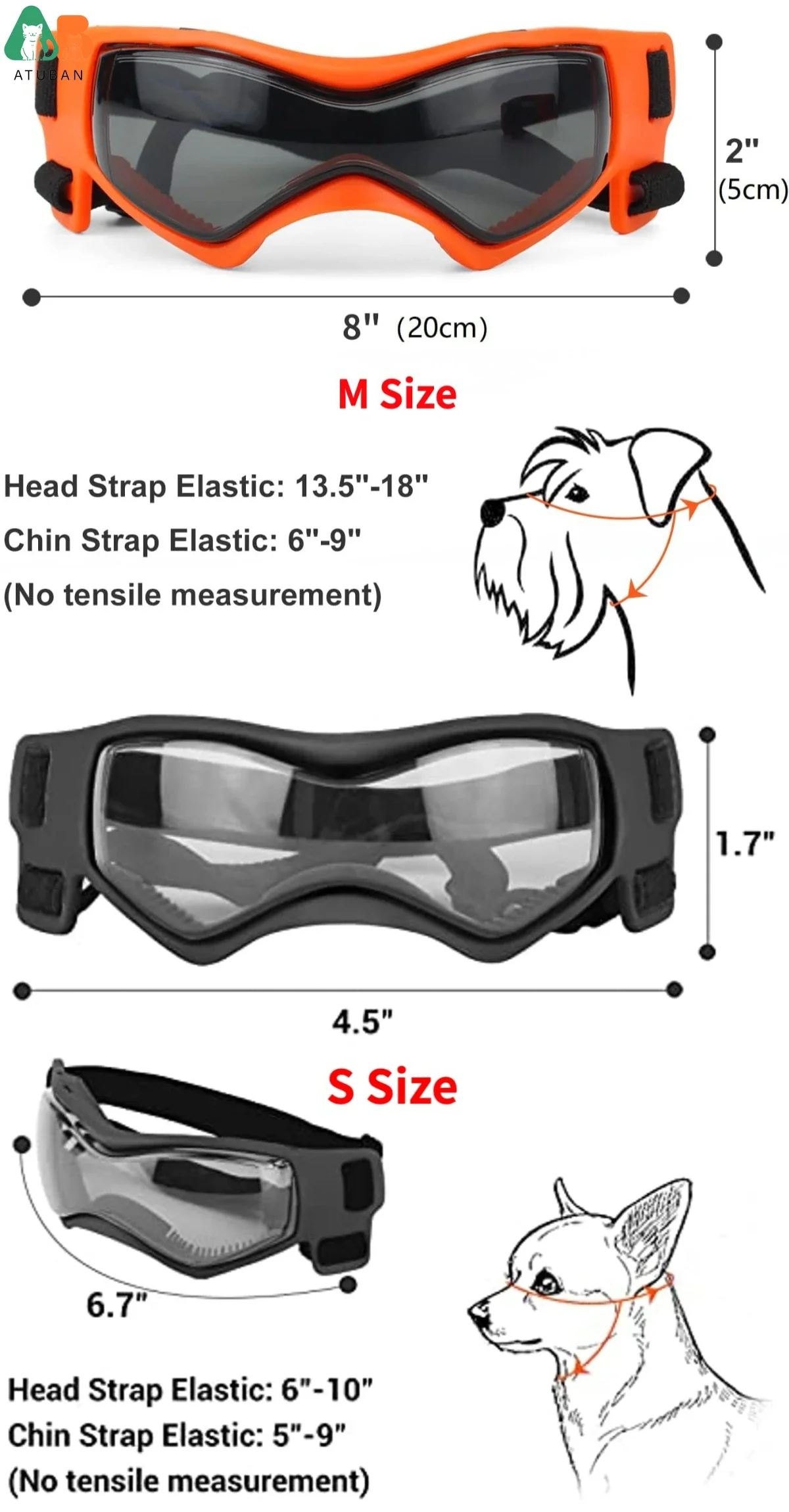 ATUBAN Capacete para cães e óculos para cães pequenos, chapéu para capacete de motocicleta para animais de estimação com furos para orelha, alças