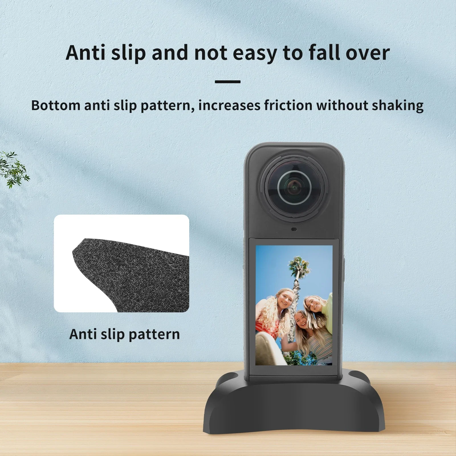 Desktop Mount Base For Insta360 X5 Silicone Base Panoramic Camera Desktop Bon-slip Desktop Fixed Bracket Camera Mount Accessory