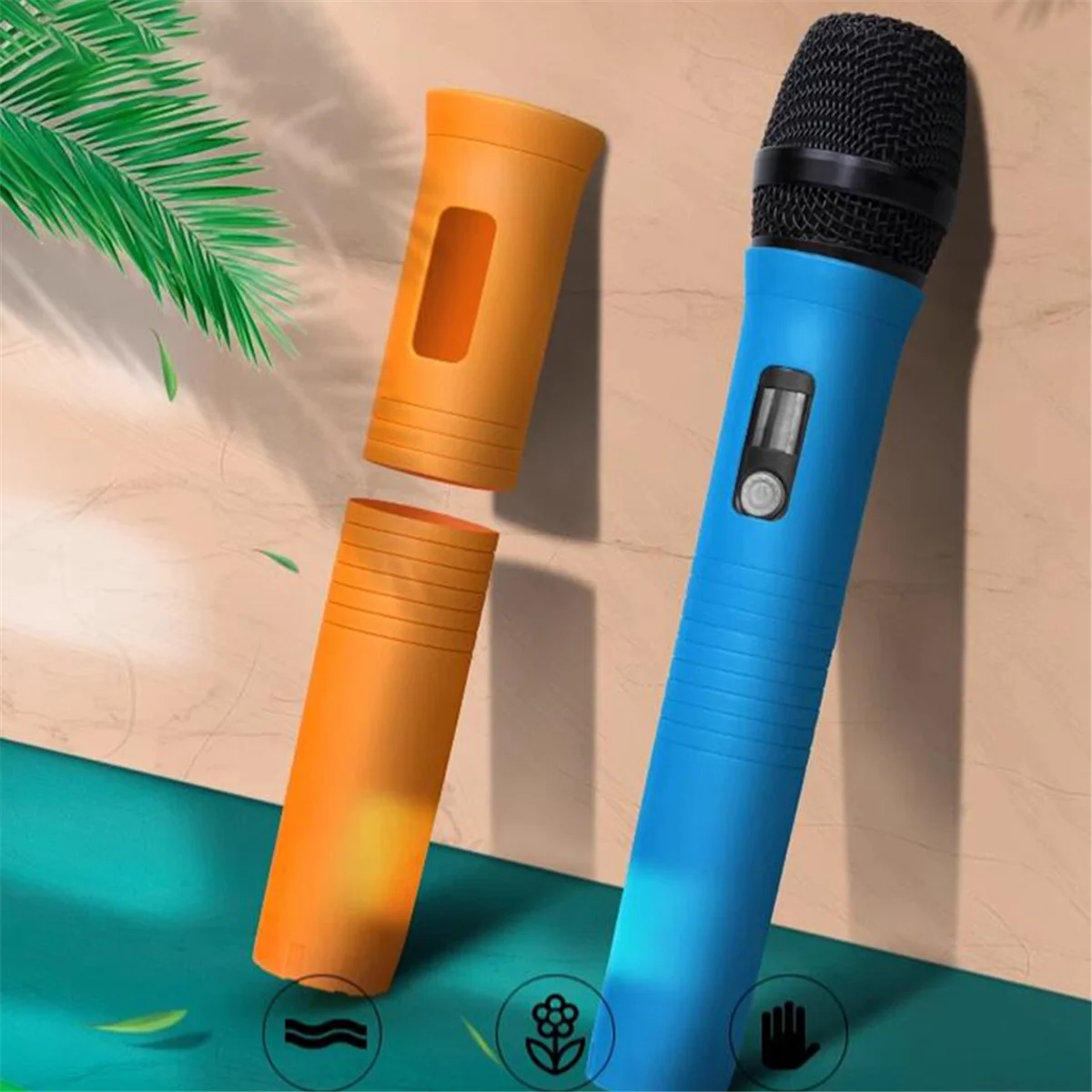 

Y16A Elastic Wireless Microphone Protective Case Color Handle Cover Anti-Fall Protector For Ktv Stage Accessories D