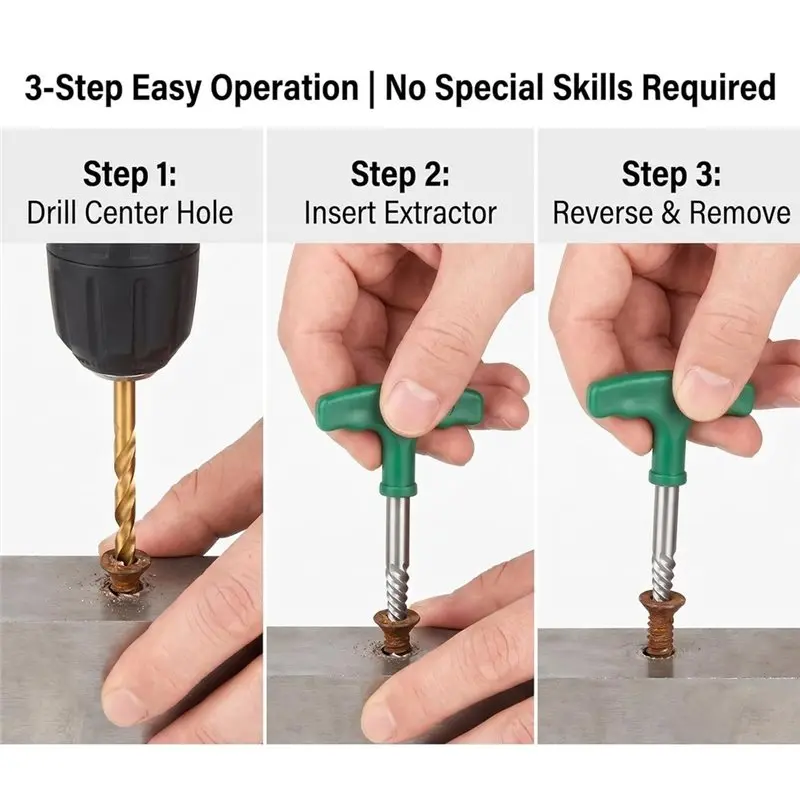 EYFL-Screws Extractor Set Bolt Extractor Set Broken Bolt Remover Reverse