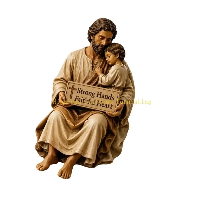 L9NB Indoor Devotional Resin Catholic Religious Figurine Accent Home Altar Styling