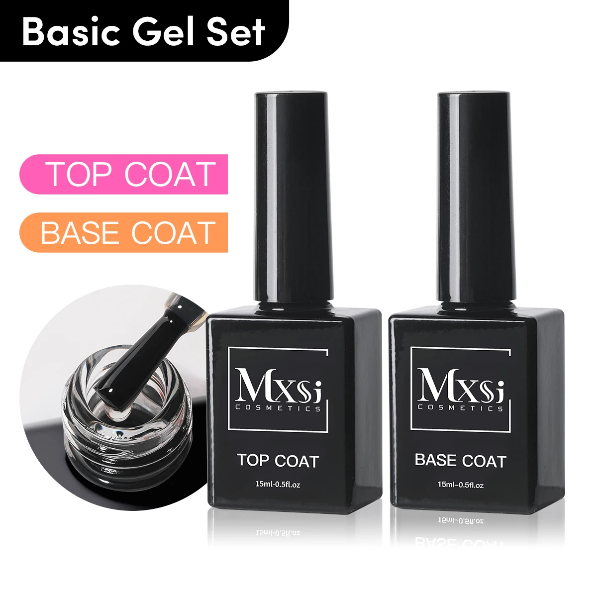 Big Bottles Of Economic 15ml No Wipe Top Coat Base Coat Gel Polish Nail Salon TopCoat BaseCoat For Varnish Vernis Gel