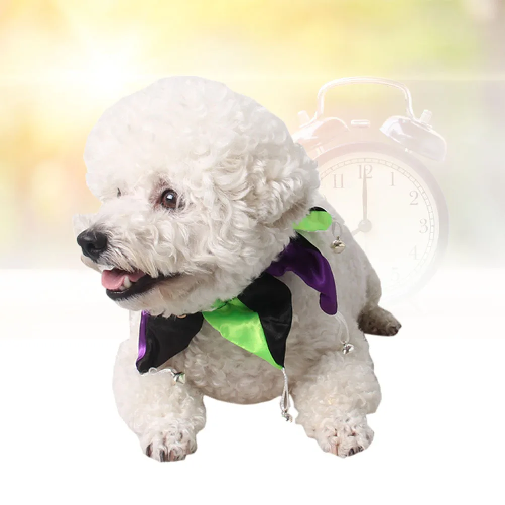 

2 pcs Pet Collar Halloween Neck Collar For Dogs Cats Party Wear Adjustable Fancy Dress Accessory Black Green Purple
