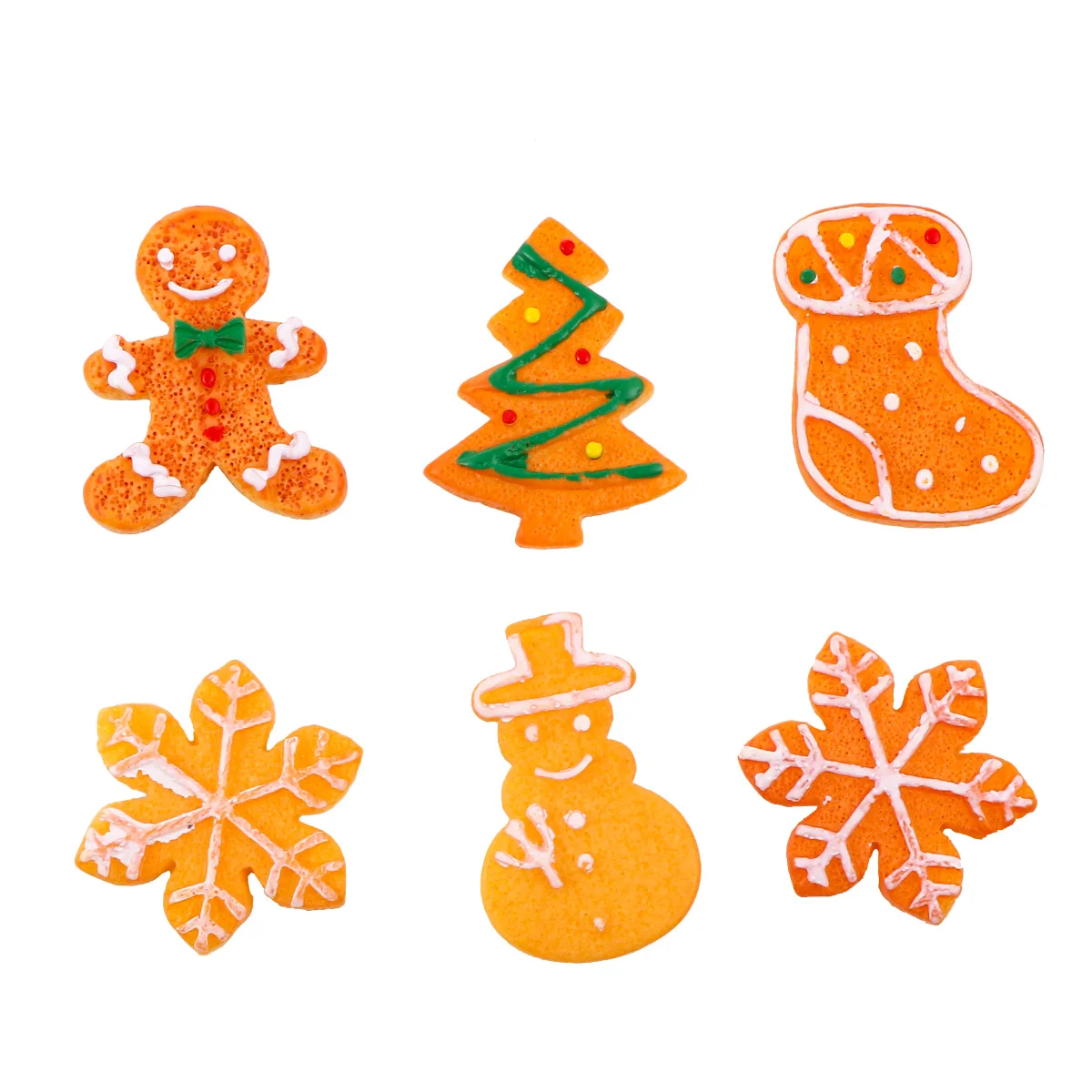 

50pcs Resin Accessories Pendant Key Chain Christmas naments DIY Jewelry Making Charms Round Creative Decorative Pieces