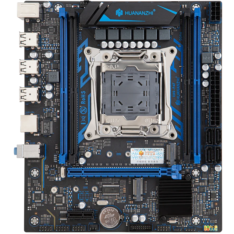 HUANANZHI X99 P4F LGA 2011-3 Motherboard with Intel E5 2680 V4 with 2*8G DDR4 NON ECC Memory Combo Kit Set NVME