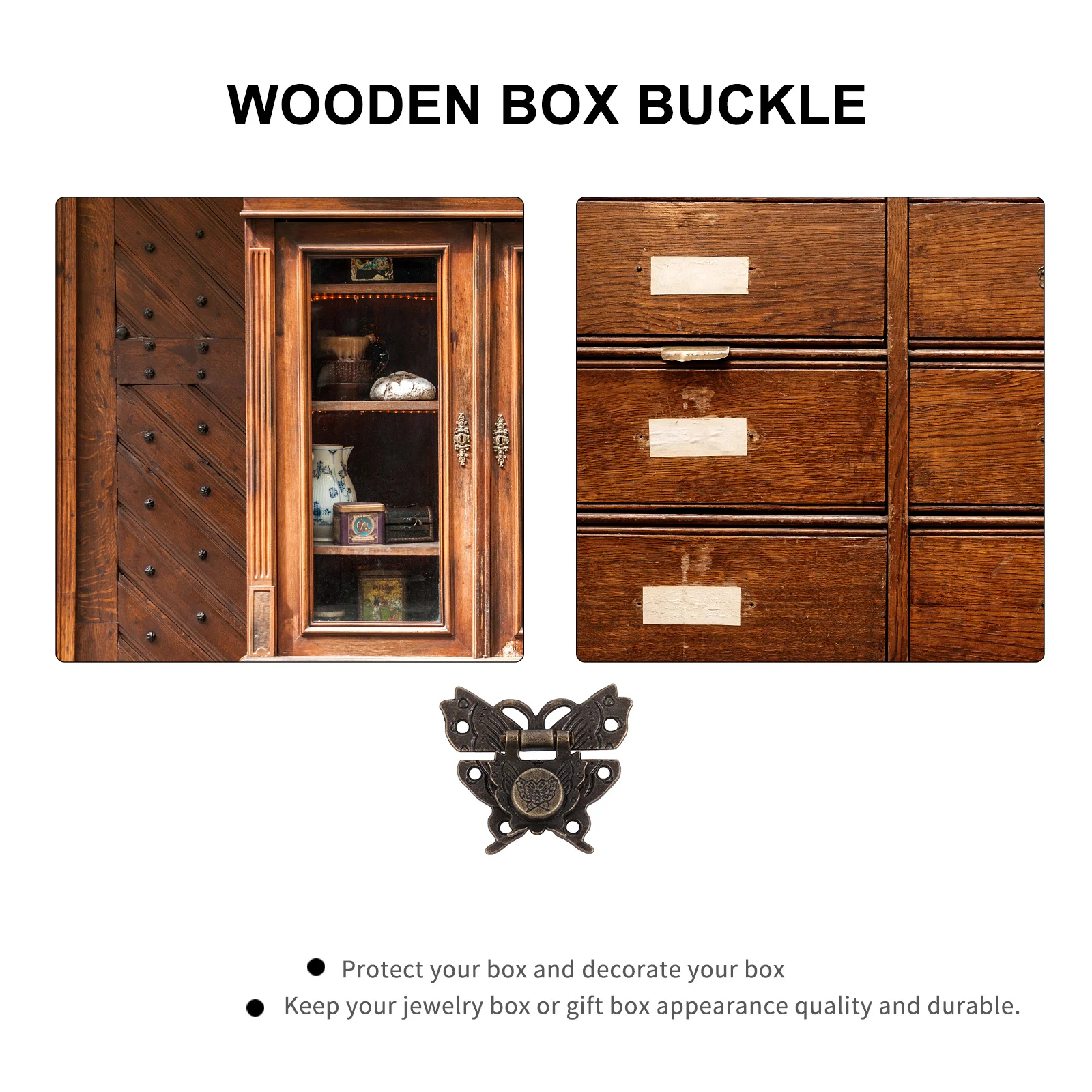 

2pcs Butterfly Clasp Retro Bronze Zinc Alloy Latch For Wooden Box Jewelry Gift Case Vintage Cabinet Chest Hardware
