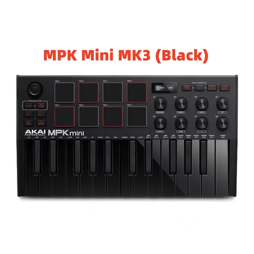 Akai-ミニmpkキーボード,バックライト付きドラムパッド付きキーボード