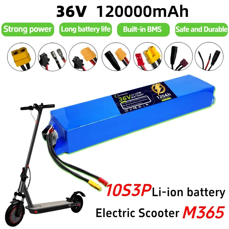 

For M365 10S3P 36V 120000mAh 36V lithium battery pack 18650 lithium battery suitable for Xiaomi M365 electric scooter battery