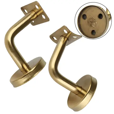 Gold Handrail Support Stair Rail Bracket Balustrade Wall Mounted Wall Mounted Brackets Support Hand Rail Hardware Hand Rail