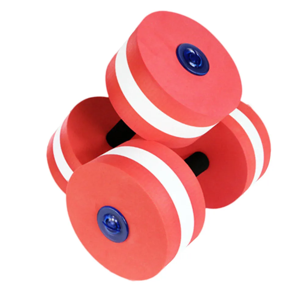 2Pcs Eva Floating Dumbbell Water Aerobics Barbell Lightweight Swimming Pool Fitness Resistance Training Equipment Rose Red