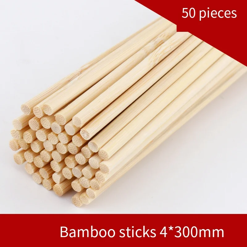 DIY Craft Bamboo Sticks Set - Round Thin Bamboo Rods for Architectural Models Flower Making Decoration Supplies