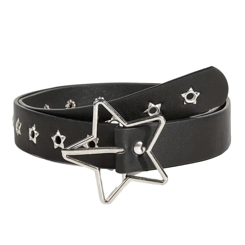 Fashion Girls Women Waist Belt with Alloy Star Buckle American Waistband M6CD