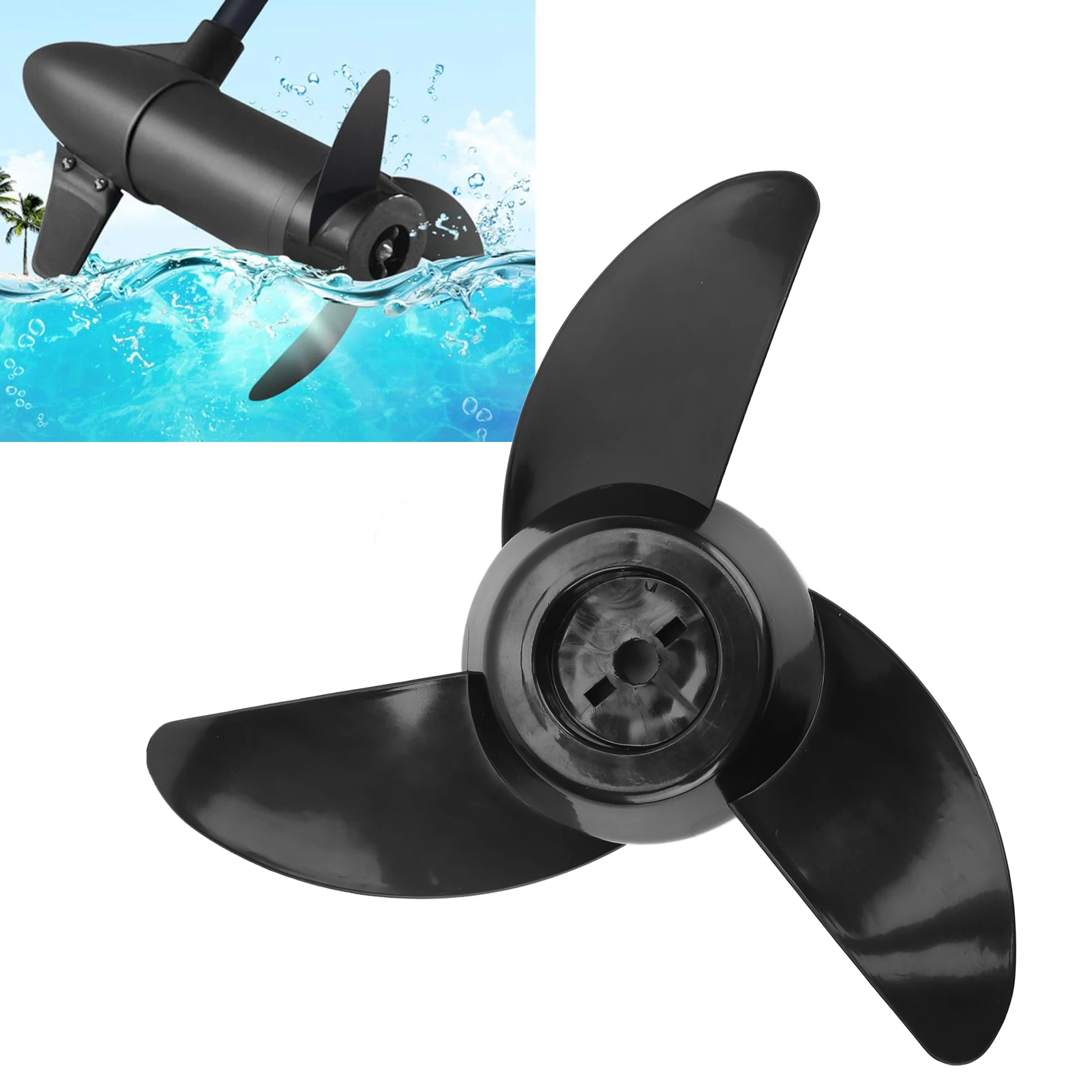 

Boat Engine Propeller Outboard Propeller 3 Blades Rugged Anti Corrosion for 28lb 36lb 46lb 12V 24V Motors