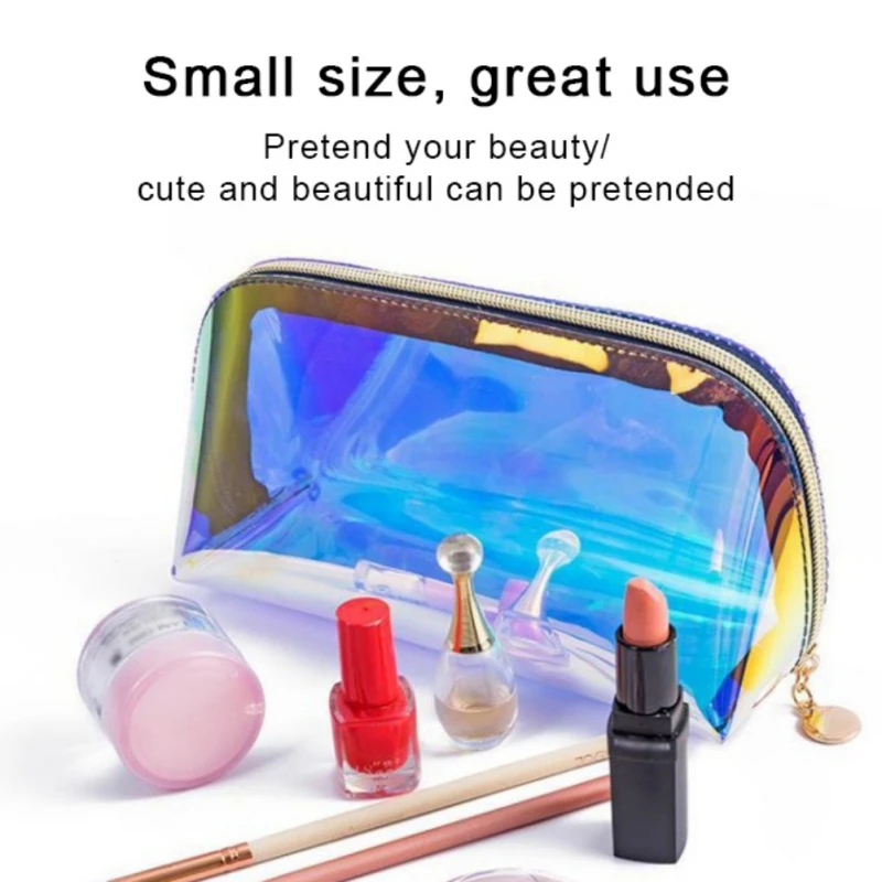 Large Capacity TPU Storage Bag Transparent Cosmetic Bag Waterproof Portable Wash Bag Semicircle for Home Bathroom Travel Dresser