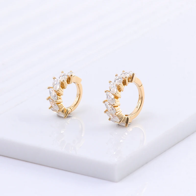 

Provence Jewelry 10k Yellow Gold Moissanite Earring With Marquise Cut For Women Daily Jewelry And Birthday Anniversary Gift