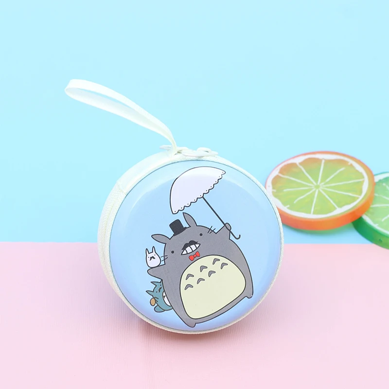 Dragon Cat Tinplate Zero Wallet Round Earphone Bag Women Cartoon Children\'s Coin Gift Orange Purse Luxury Bags Kids Cute Purses