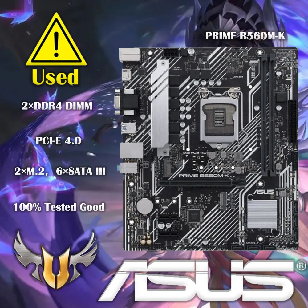 ASUS PRIME B560M-K  Motherboard Socket LGA 1200 DDR4 M.2 nvme ssd For Intel B560 Original Desktop Mainboard