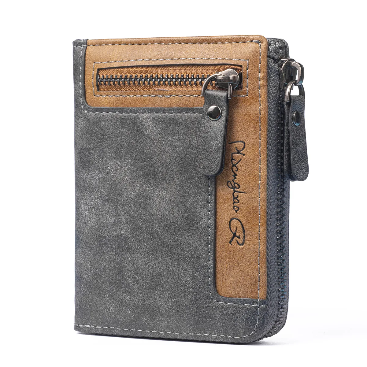 Men's New Zipper Small Money Bag Youth Fashion Vertical Multi Card Function Wallet Zipper Zero Card Holder Coin Bag image 5