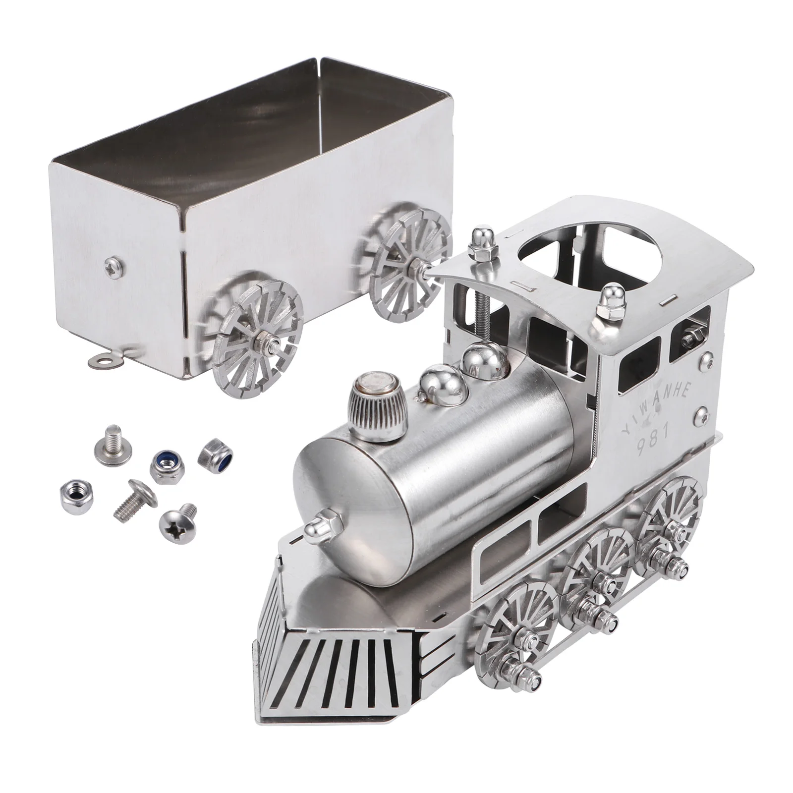 

Stainless Steel Steam Train Model Retro Locomotive Safe Wear Rust Resistance Compact Size Creative Design