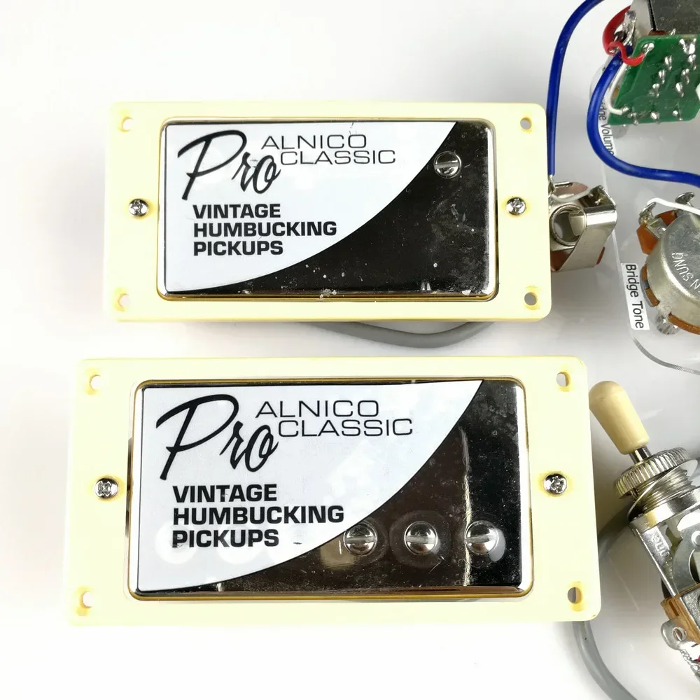 NEW Chrome  Standard Pro Alnico Classic Electric Guitar Humbucker Pickups with Pro Wiring Harness silver Cover
