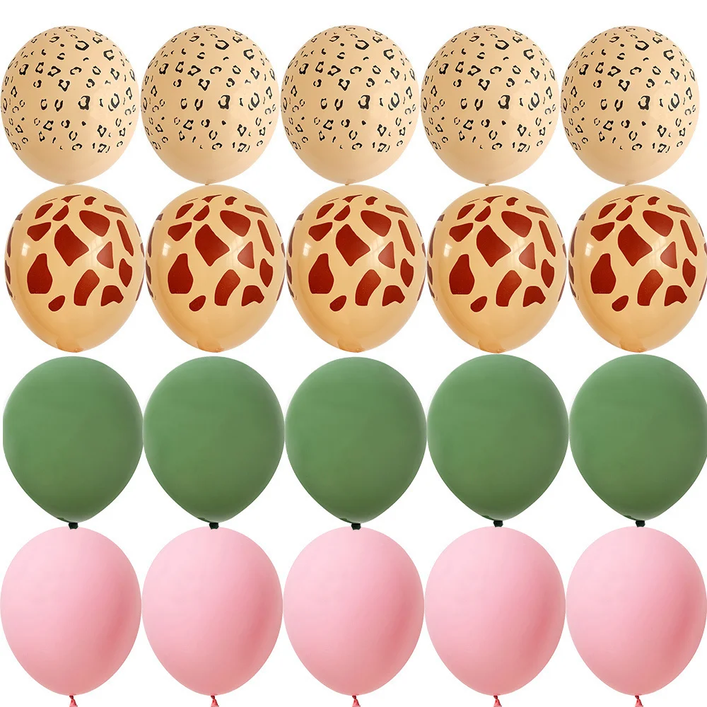 20 Stück 12 Zoll Tiger/Leopard/Giraffe Muster Ballon Set für Kinder Wildtier Dschungel Safari Geburtstag Party Dekoration Lieferungen – Detail 5