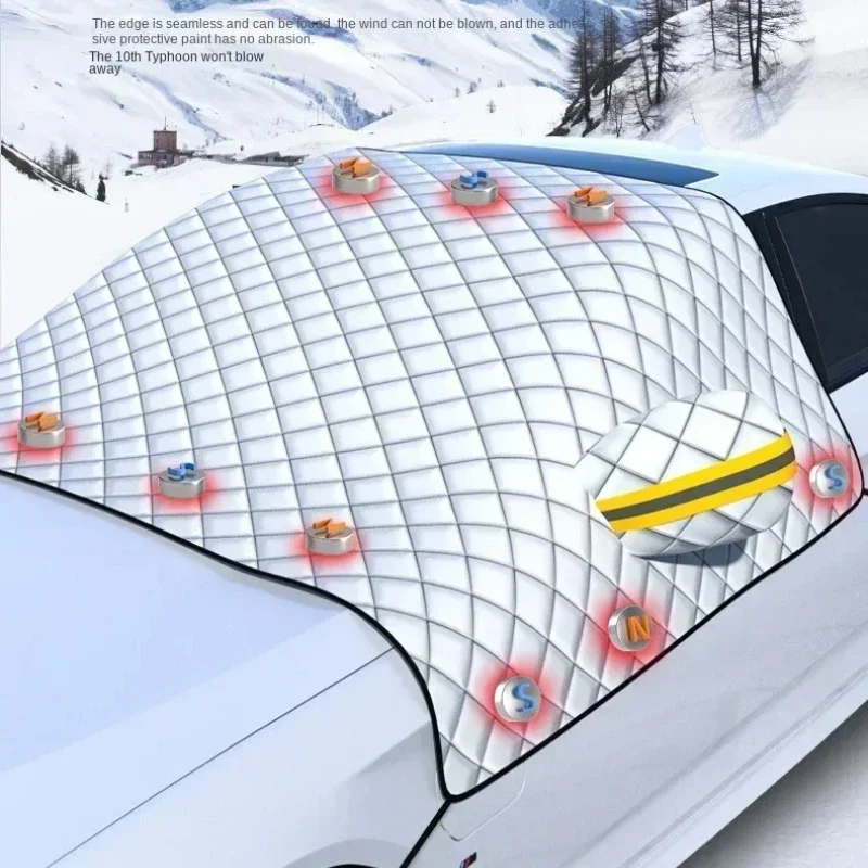 

Car Windshield Cover Winter Ice Snow Dust Frost Guard UV Protector Car Front Window Sun Shade Magnetic Outdoor Cover