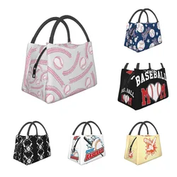 Baseball Design Insulated Lunch Bags for Women Men Portable Thermal Cooler Lunch Box Beach Camping Travel Lunchbag Food Bag