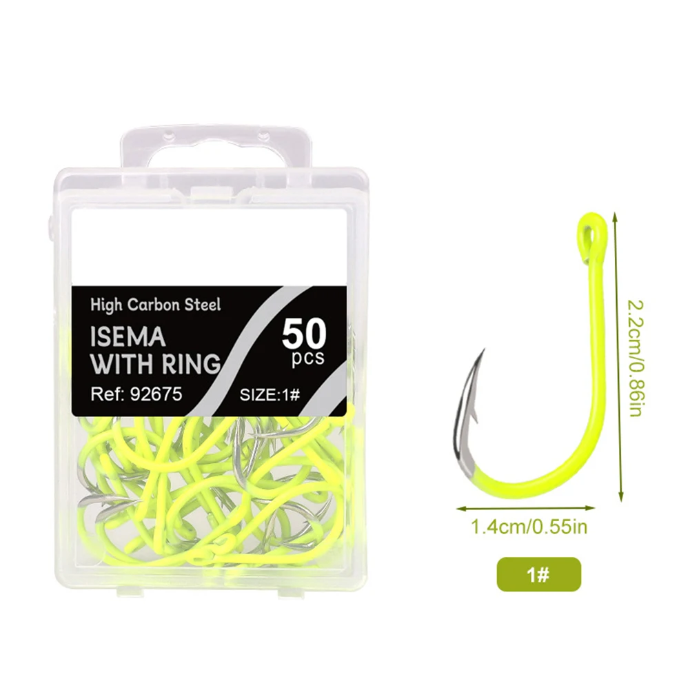 Note Barbed Sea Fishinhook Durable Fishing Hook Fluorescent Fishing Hooks Fluorescent Yellow High Carbon Steel