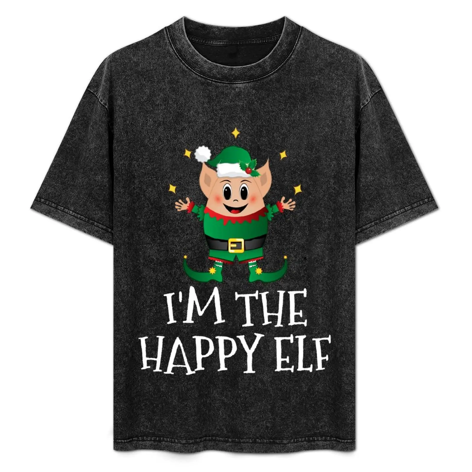 

Cute Christmas Elf Funny Costume Xmas Squad Happy Elf T-Shirt Water Resistant Casual T-Shirt