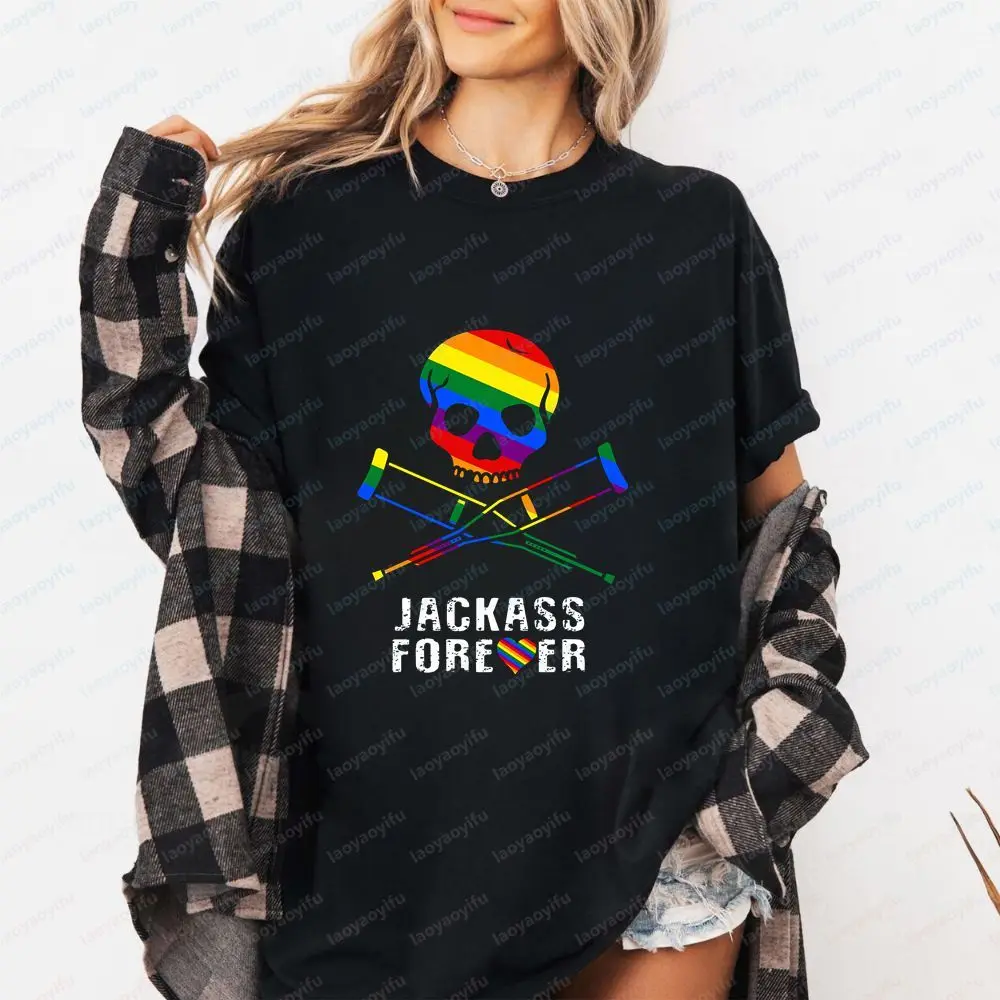 Jackass Forever - Printed Shirt - Gender-neutral Trendy Short-Sleeved Shirt for Both Men and Women - Large Size T-Shirt