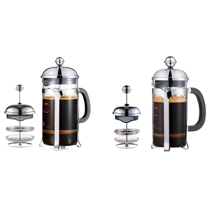 

French Press Coffee Maker,Press System,Heat Resistant Thickened Borosilicate Glass,Durable Easy Clean Retail