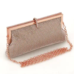 Fashion Rhinestone Evening Party Purse Glitter Diamond Wedding Bridal Handbag Shiny Designer Clutches Women Banquet Shoulder Bag