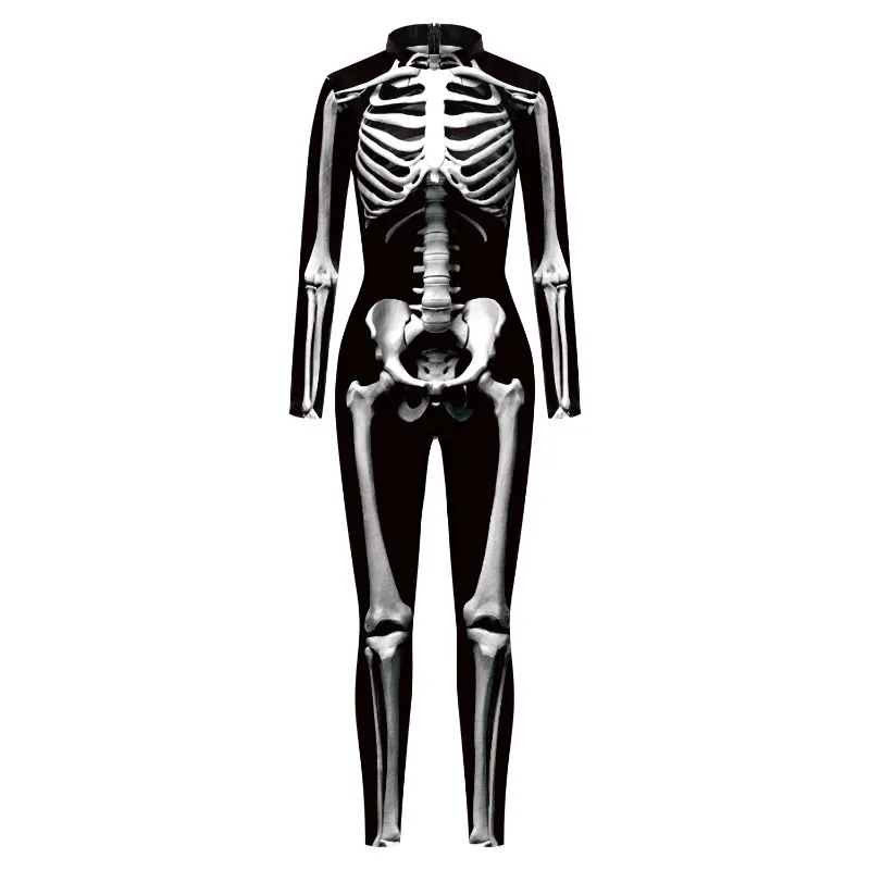 Disfraces a juego para Halloween, disfraz de Cosplay Zentai con estampado de esqueleto Digital 3D, monos de LICRA Sexy para padres e hijos, ropa de fiesta